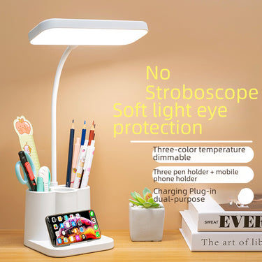 LED Desk Lamp with Organizer – Eye-Friendly Light for Study & Work